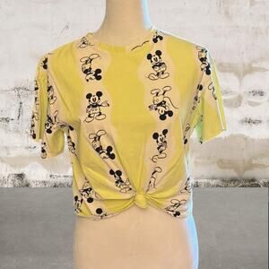 H&M NWOT Girls Mickey Mouse Tie Hem T-Shirt - Size 14Y